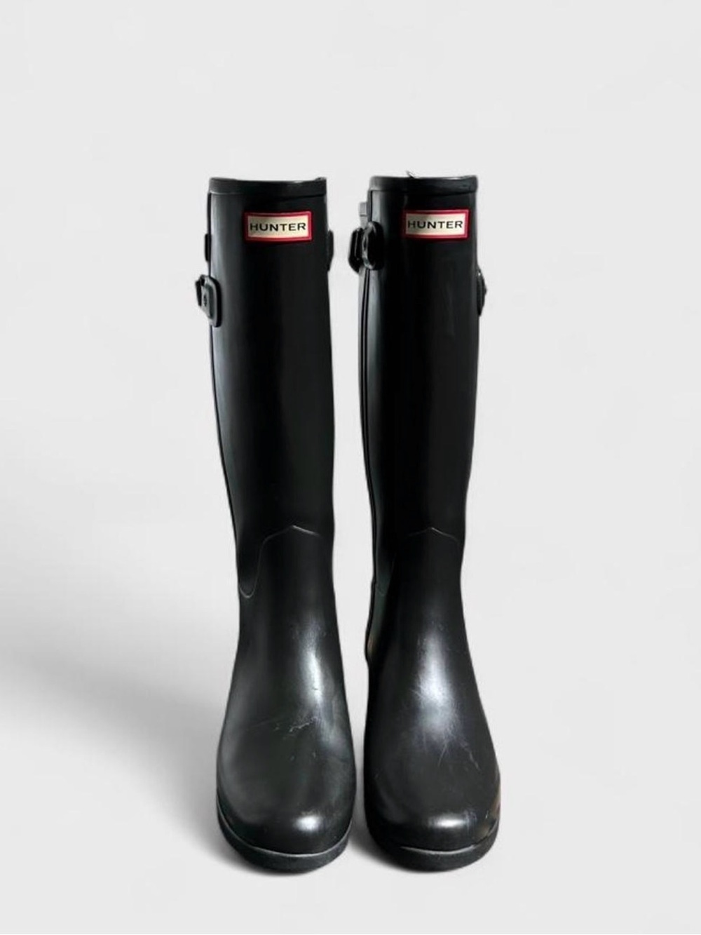 Hunter Original Refined Tall Rain Boots Black Womens Size US 7